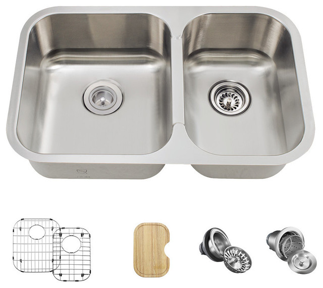 530L Small Offset Double Bowl Stainless Steel Kitchen Sink