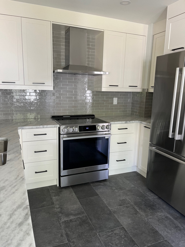 Beautiful HDF kitchen with granite countertop & waterfall