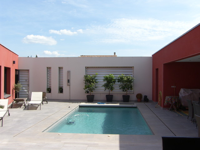 Maison "patio" contemporaneo-piscina