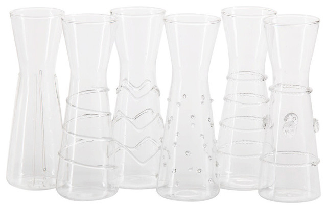 Zalli" Assorted Glass Carafe (Set of 6) - Contemporary - Carafes ...