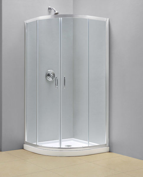 DreamLine Frameless Sliding Shower Enclosure, Base and QWALL-4 Backwall Kit