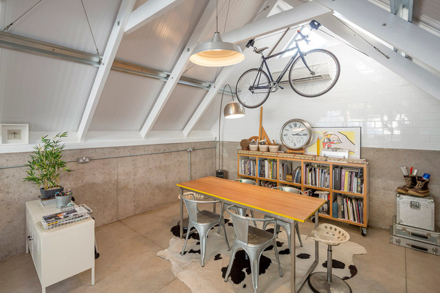 Studio conversion industrial-home-office-and-library