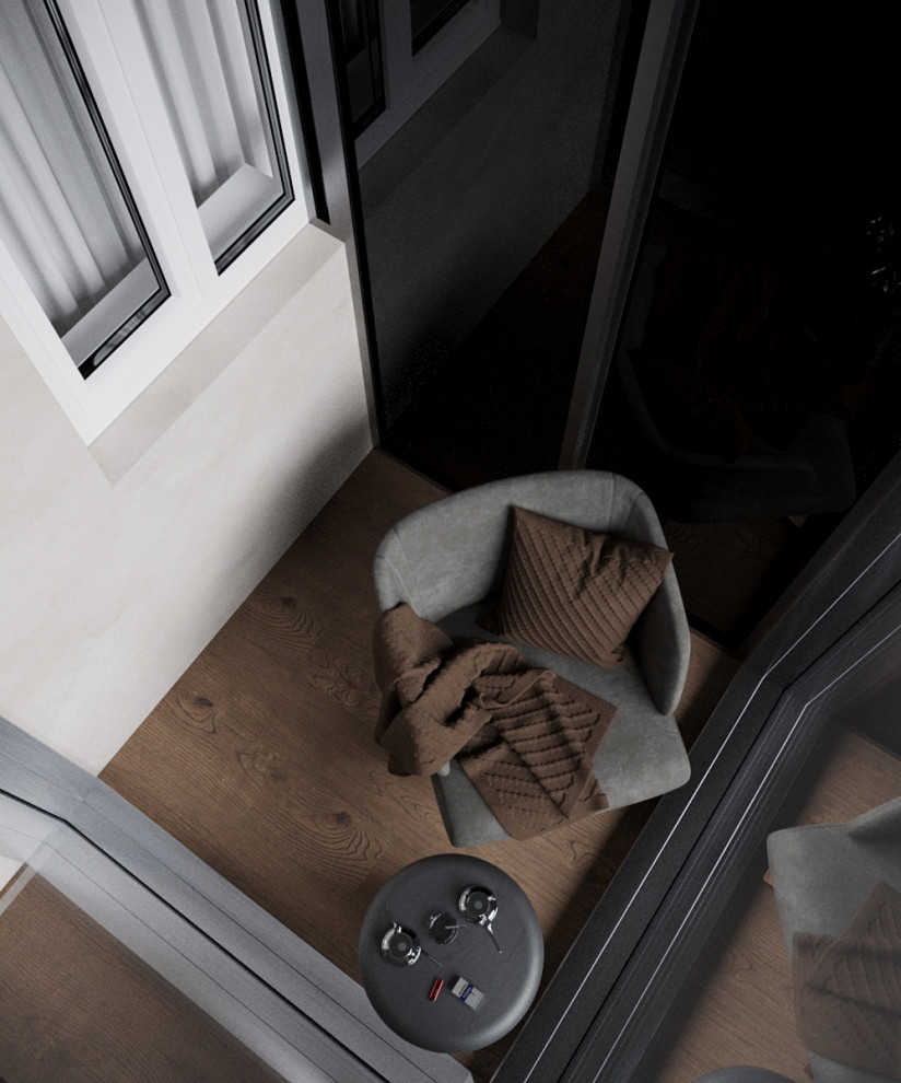 Дизайн-проект кухни-гостиной с курительной комнатой