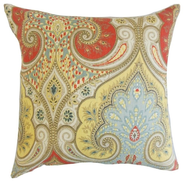 Kirrily Damask Pillow, Festival Mediterranean Decorative Pillows
