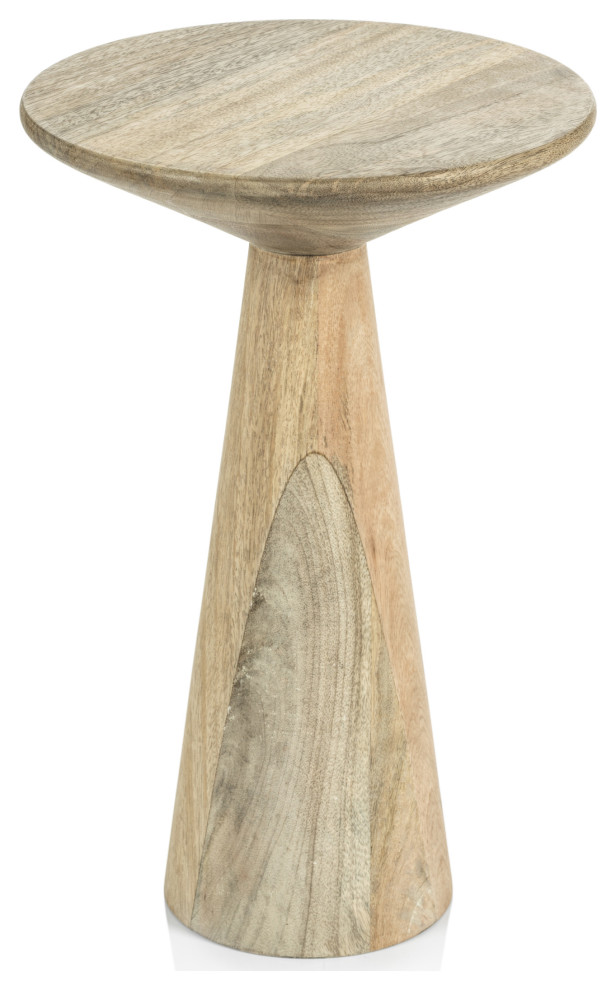 Brescia Mango Wood Accent Table, Short, 18" Transitional Side
