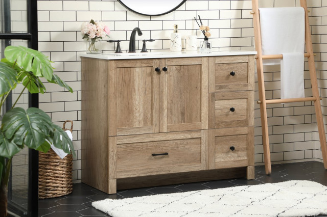 Home Living 19" Farmhouse Expresso-Light Bathroom Vanity, 42 ...