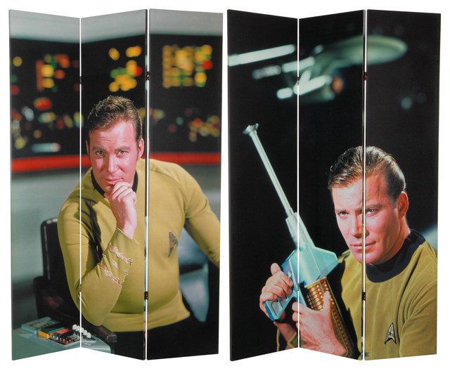 6 ft. Tall Double Sided Star Trek Captain Kirk Canvas Room Divider