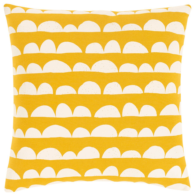 Lachen Pillowcase Or Sham In Bright Yellow And White