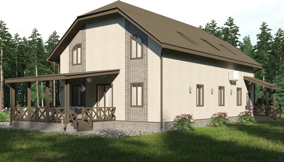 Дизайн-проект фасада каркасного коттеджа