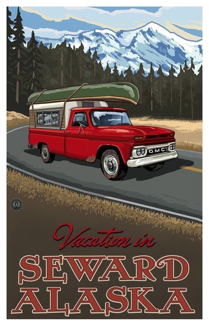 by Artist Paul A. Lanquist Seward Alaska Pickup Road Art Print ...