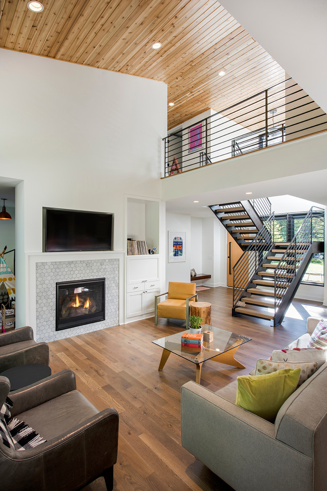 This is an example of a modern living room in Minneapolis.