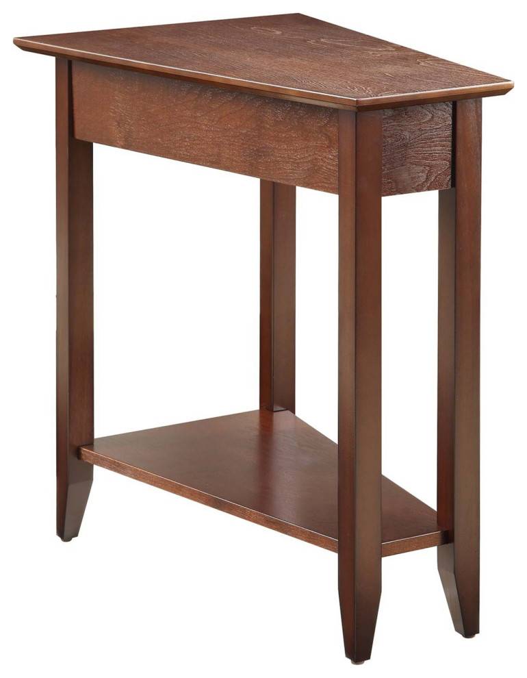 American Heritage Wedge End Table With Shelf Transitional Side Tables And End Tables by