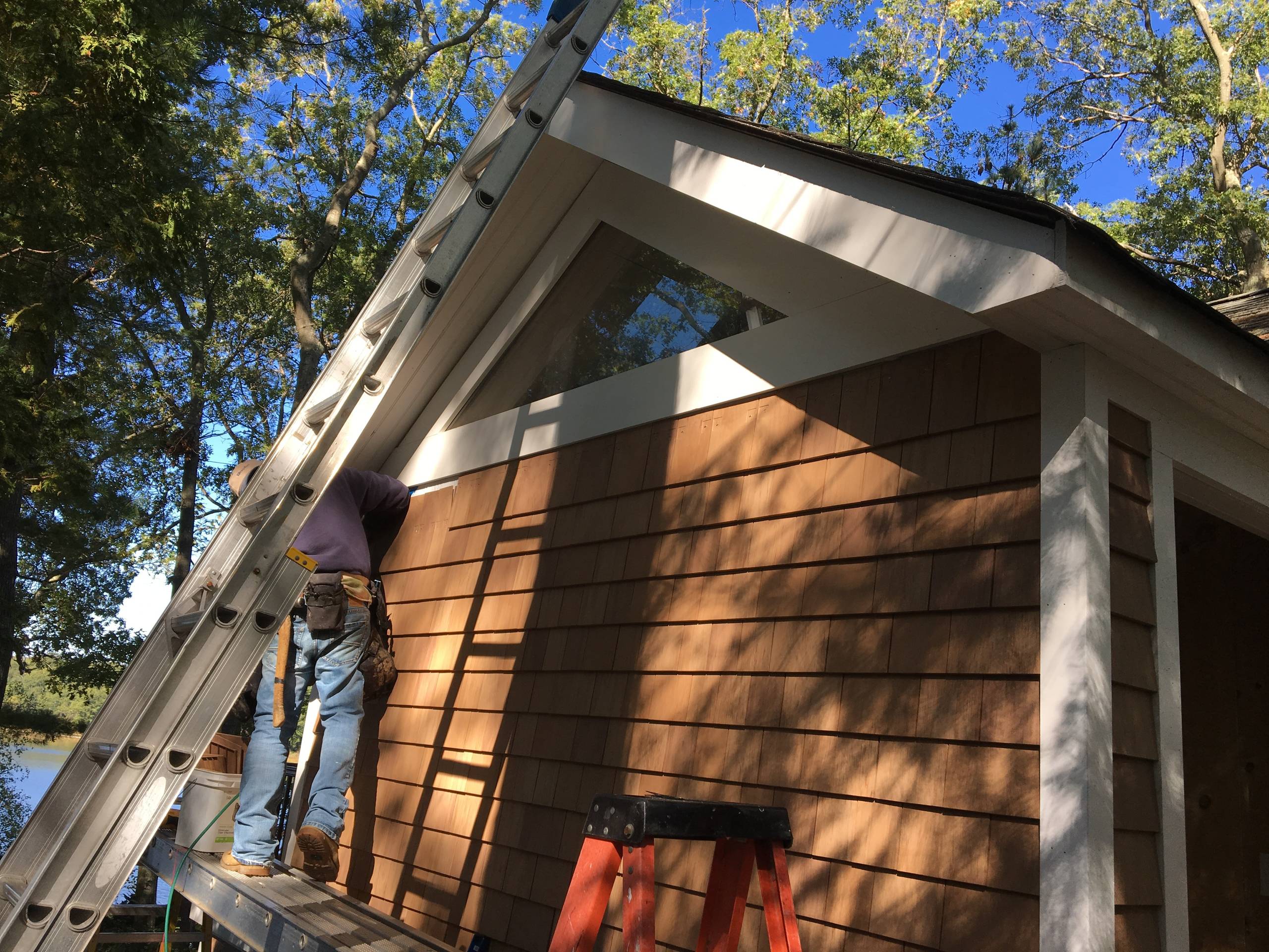 Lake house siding, windows and trim