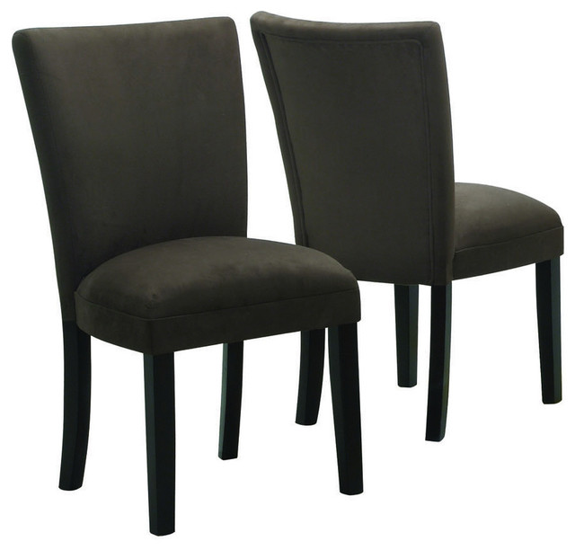 Parson Style Chocolate Brown Microfiber Dining Chairs (Set of 2)