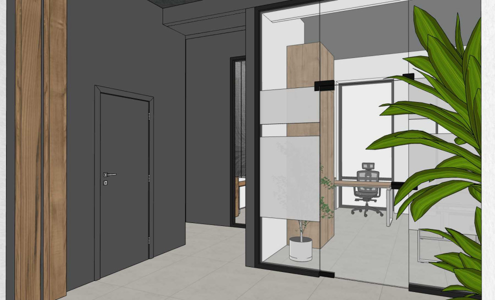 Офис для компании Изовол (экспресс-проект, скетчап)