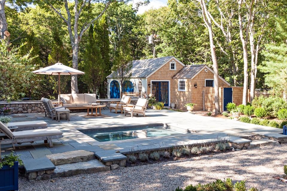 Hot tub - small backyard rectangular hot tub idea in Boston