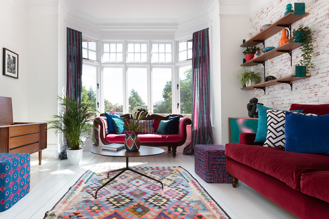 Surrey Ecclectic Home eclectic-living-room