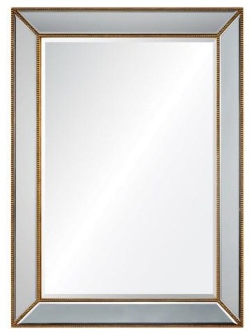 Distressed Gold Leaf Mirror By Barclay Butera Transitional Wall Distressed Gold Leaf Mirror By Barclay Butera