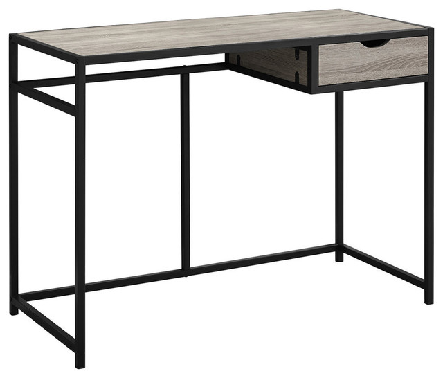 42 Computer Desk With Black Metal Dark Taupe