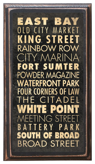 Charleston Sc Points Of Interest Home Decor Wall Art Plaque Sign