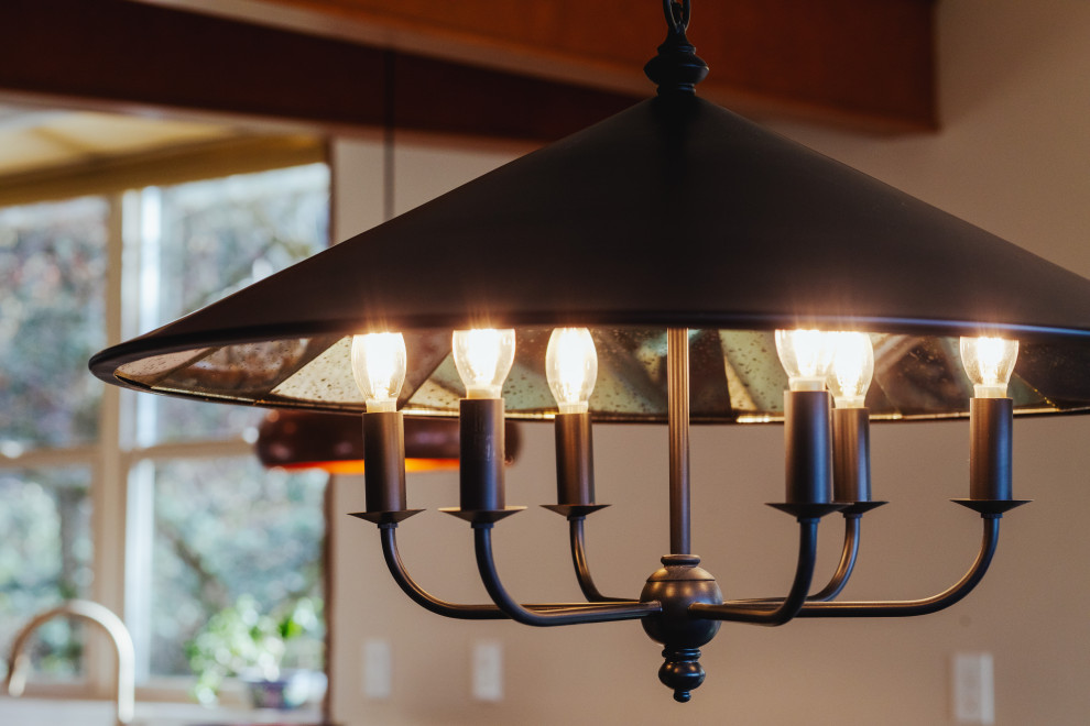 Example of a mountain style dining room design in Seattle