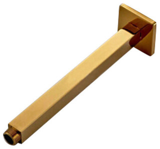 Gold Brass Square Shower Arm Ceiling Mount Bathroom Shower Holder Bar