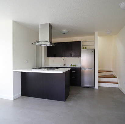 This is an example of a modern kitchen in Portland.