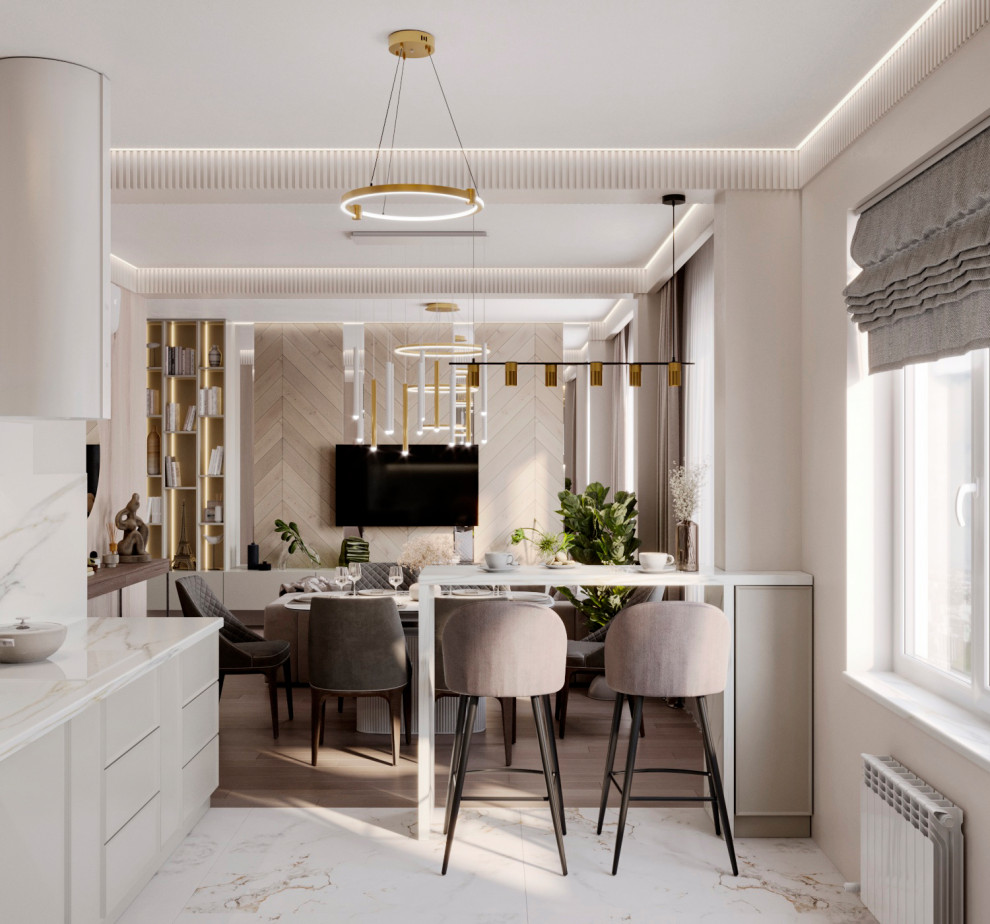Кухня-гостиная, "неоклассическая современность" :)