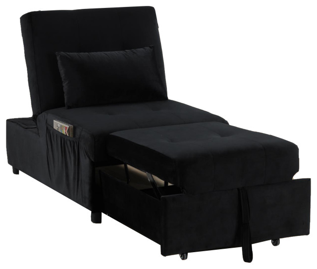 Bayani 72" Velvet Adjustable Sleeper Lounge Chaise - Transitional - Indoor  Chaise Lounge Chairs - by Best Master Furniture | Houzz