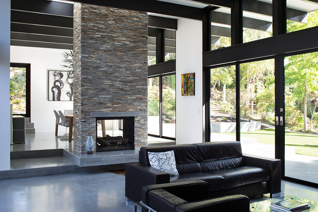 Modern Atrium House contemporary-vardagsrum