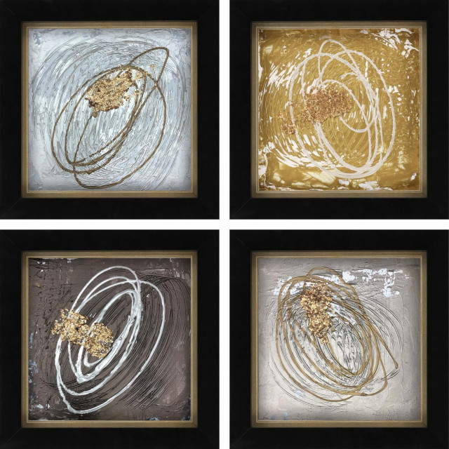 Paragon Contemporary Set of 4 Wall Art With Neutral Finish 22406