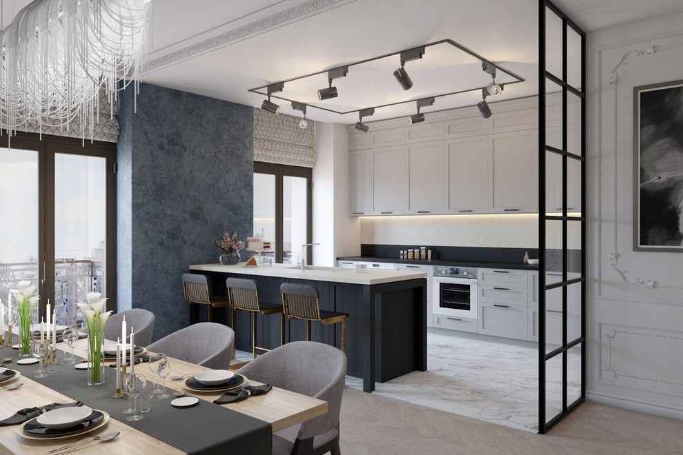 Концептуальный проект гостинной-кухни