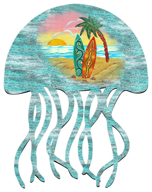 Jellyfish Scenic Door Hanger - Tropical - Outdoor Wall Art - by G ...
