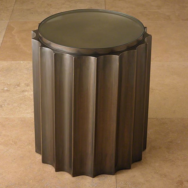 Global Views Fluted Column Table in Bronze