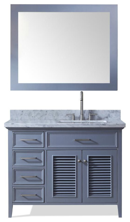 Ariel Kensington 43" Traditional Right Offset Single Sink Vanity Set - Transitional - Bathroom ...