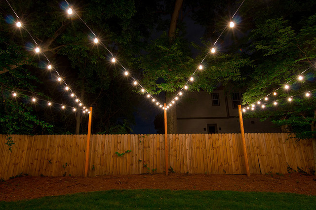 best height for patio string lights