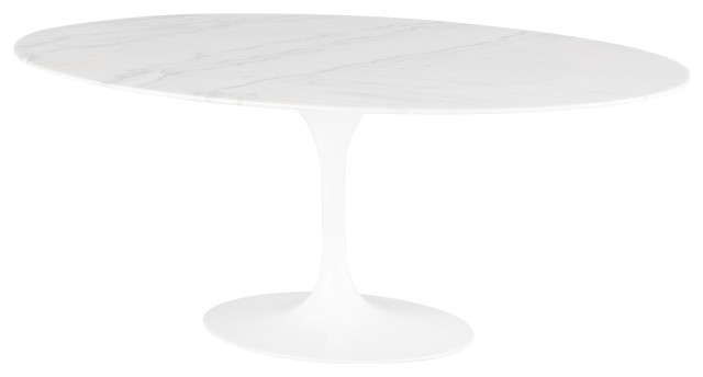Echo Dining Table, White Marble, 77"