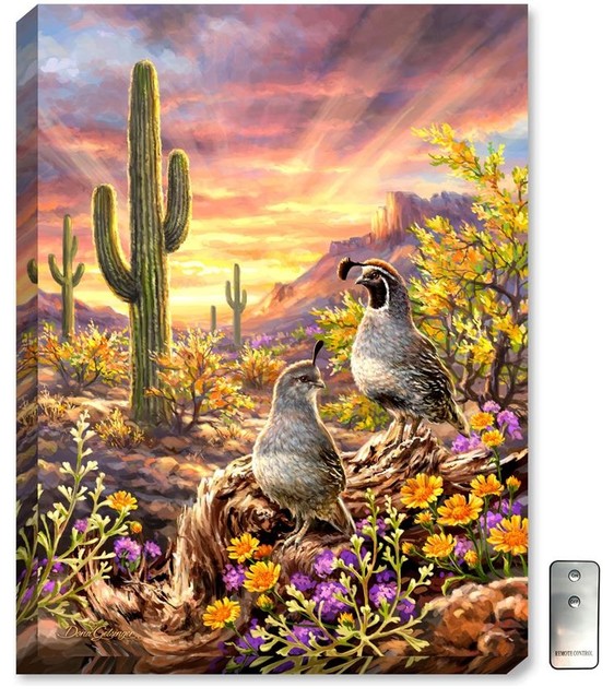 Quail Vista Illuminated Wall Art by Dona Gelsinger - Contemporary ...