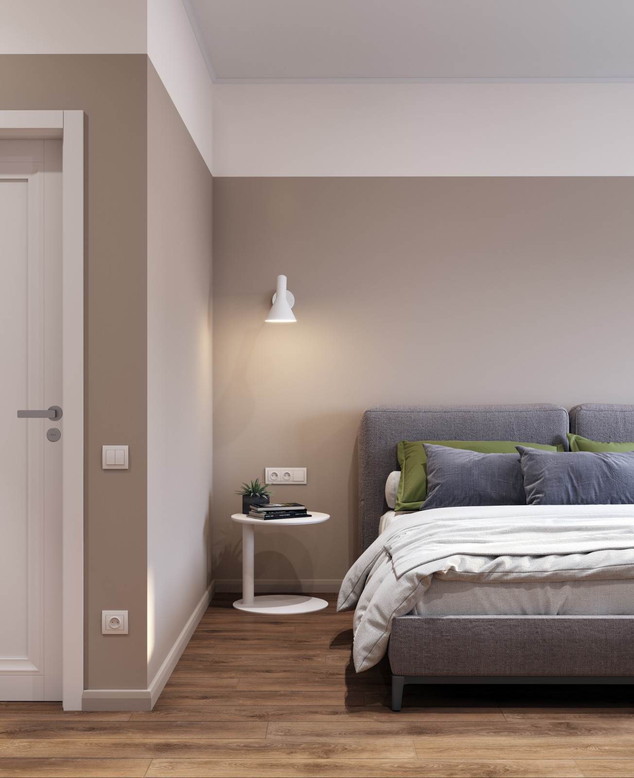 Дизайн интерьера спальни в квартире в стиле авангард в светлых тонах