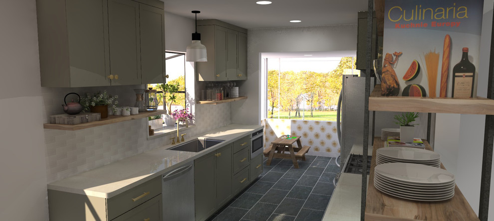 Transitional kitchen photo in Seattle