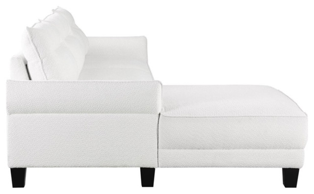 Pemberly Row Modern Fabric Upholstered Curved Arms Sectional Sofa in ...