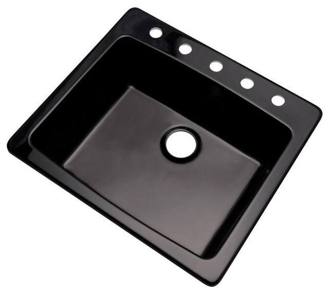Solidcast Bridgewood 5 Hole Kitchen Sink Reviews Houzz Bridgewood 5 Hole Kitchen Sink Black Contemporary Sinks