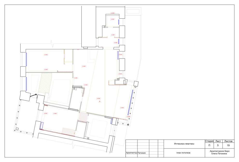 Эскизный проект квартиры в  стиле ЛОФТ в Санкт-Петербурге