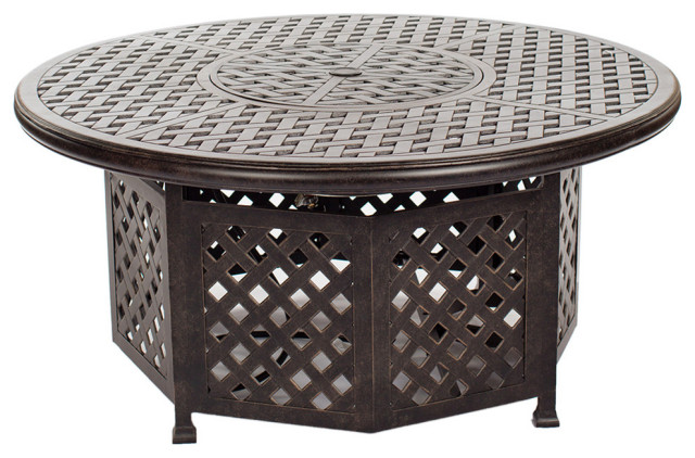 Stinson 52 Outdoor Gas Firepit Table, Outdoor Dining Tables With Gas Fire Pit