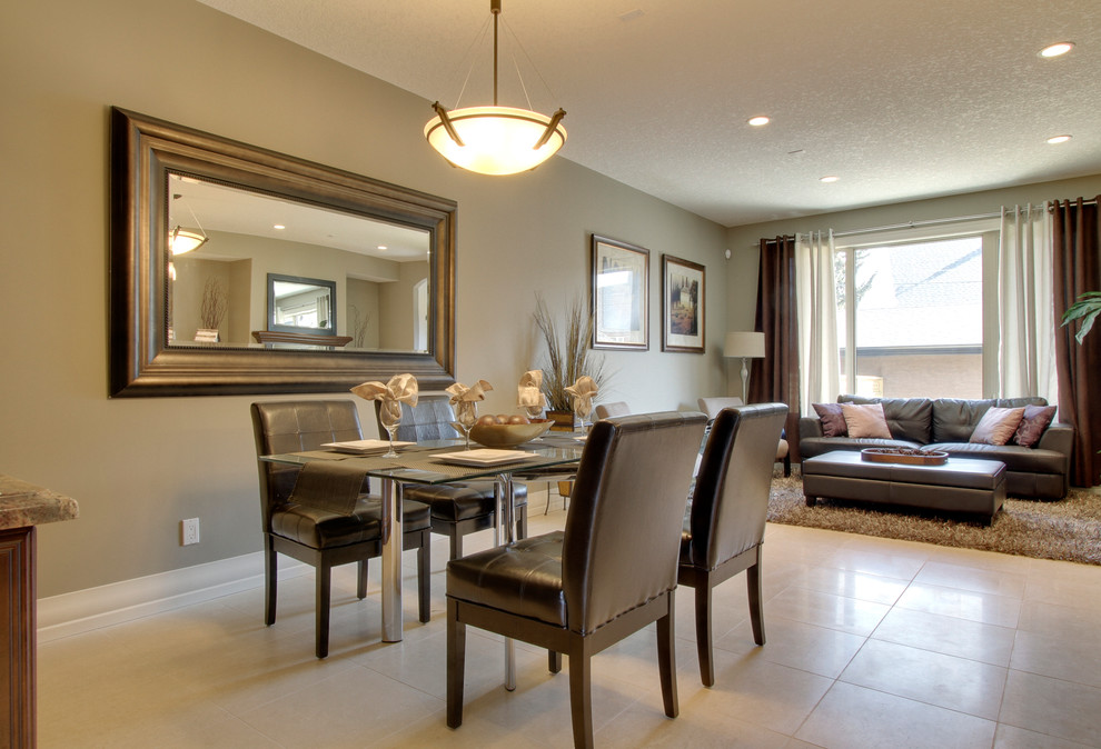 Inspiration for a transitional dining room remodel in Calgary