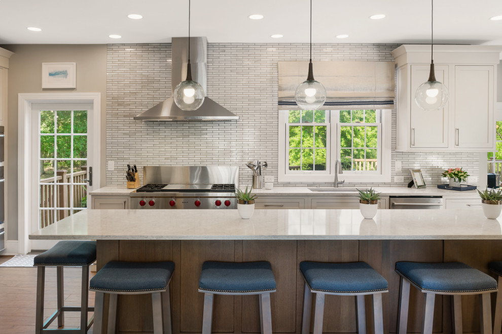 This is an example of a transitional kitchen in Philadelphia.