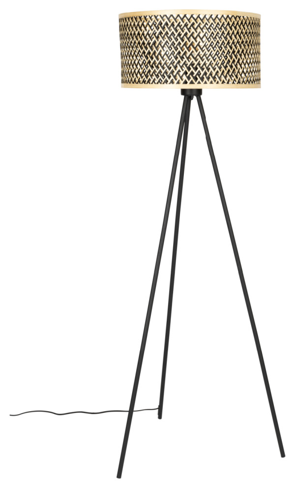 Modern Bamboo Tripod Floor Lamp DF Isla Modern Floor Lamps by