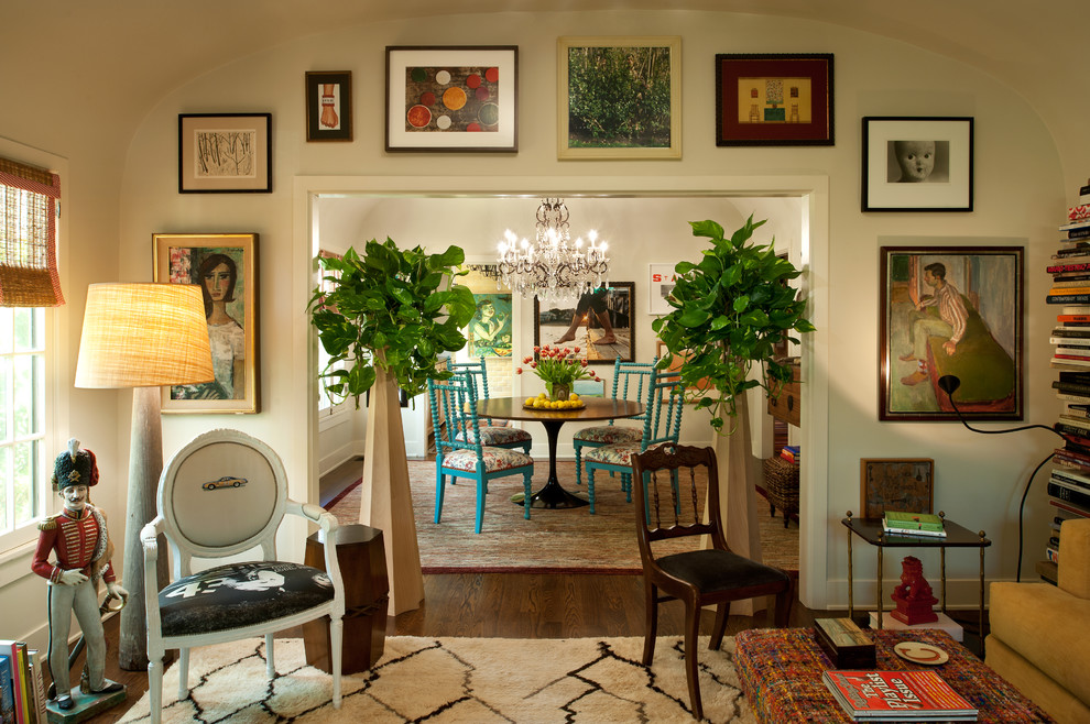 Photo of an eclectic dining room in Los Angeles.