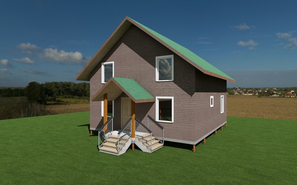 Проект каркасного дома 123 м2 - 2 этажа