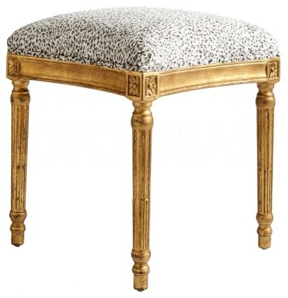 Bench Petite Square Leopard Print Traditional Vanity